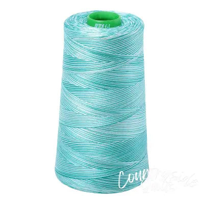 Mako Cotton Embroidery Thread 40wt 5140yds Variegated Turquoise Foam