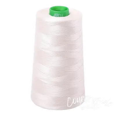 Mako Cotton Embroidery Thread Solid 40wt 5140yds Silver White