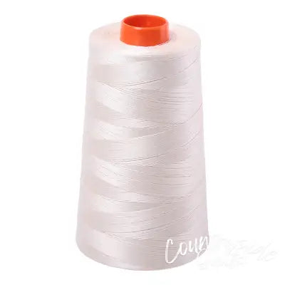 Mako Cotton Embroidery Thread Solid 50wt 6452yds Silver White