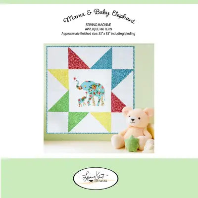 Mama & Baby Elephant Sewing Applique Quilt Pattern