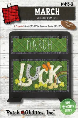 March Calendar Series Block of the Month with Buttons