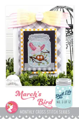 March's Bird Shelf Life Cross Stitch Pattern