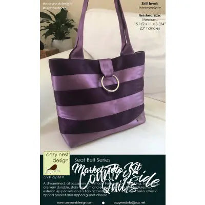 Market Tote Seat Belt Bag Kit in Aubergine & Lilac