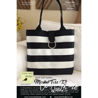 Market Tote Seat Belt Bag Kit in Black and White