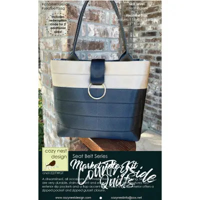 Market Tote Seat Belt Bag Kit In Dark Grey and Taupe