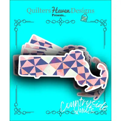 Massachusetts Quilt Sticker 6pk