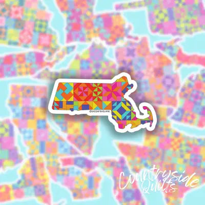 Massachusetts State Quilt Stickers 6pk