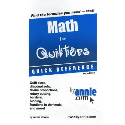 Math for Quilters Quick Reference Booklet
