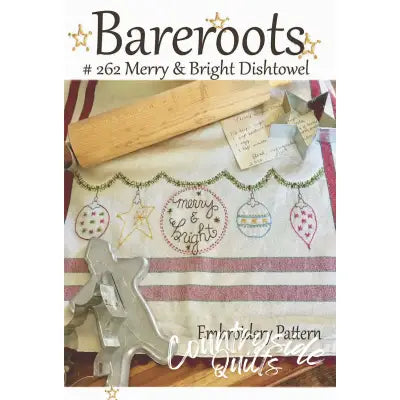 Merry & Bright Embroidery Dishtowel Pattern