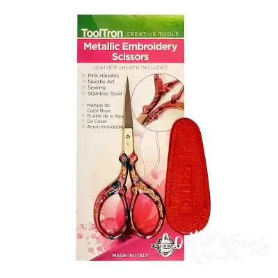 Metallic Embroidery Scissors 3-1/2in Red
