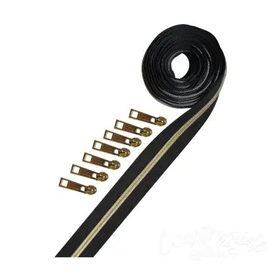 Metallic Zipper Tape Gold