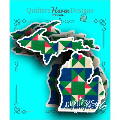 Michigan Quilt Sticker 6pk