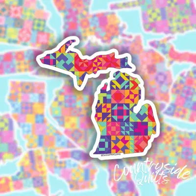 Michigan State Quilt Stickers 6pk