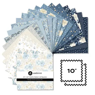Midnight Garden - 10 Inch Square - 42 Cuts Each