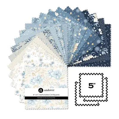 Midnight Garden - 5 Inch Square - 42 Cuts Each