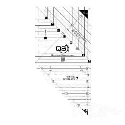 Mini 3 in 1 Crystal Triangle / Square Combo Ruler