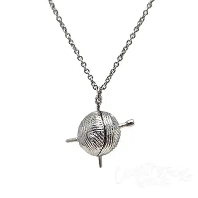 Mini Knitting Necklace Silver