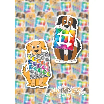 Mini Quilts with Dogs Stickers 6pk