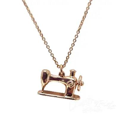 Mini Sewing Machine Necklace Rose Gold