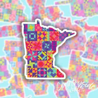 Minnesota State Quilt Stickers 6pk