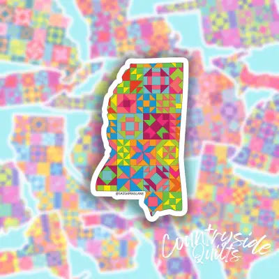 Mississippi State Quilt Stickers 6pk