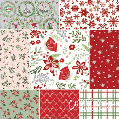 Mistletoe & Holly 1 Yard Bundle Cloud, 8pcs