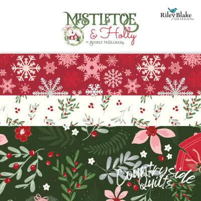 Mistletoe & Holly 2.5in Strips, 40pcs/bundle