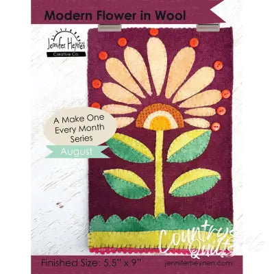 Modern Flower in Wool A Make One Every Month Pattern August
