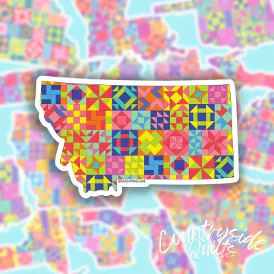 Montana State Quilt Stickers 6pk