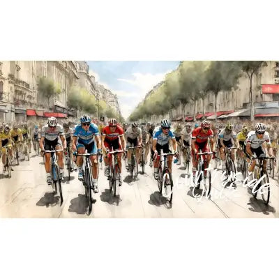 Morning Bike Race Quilt Panel Panel 23.5in x 13in