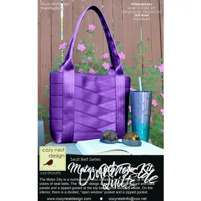Motor City Seat Belt Tote Kit in Aubergine