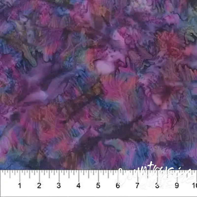 Multi Purple Punch Cotton Batik Wideback Fabric per yard