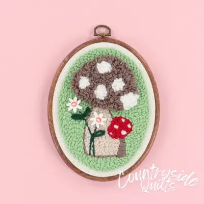 Mushroom Meadows Punch Needle Embroidery Kit