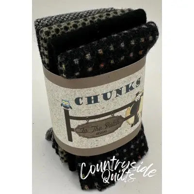 Natural Black Wool Chunks 5pc 9inx  10in