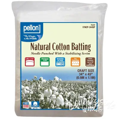 Natural Cotton Batting With Scrim Craft Size