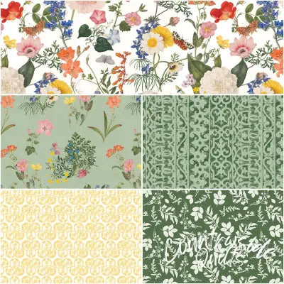 Nature's Portrait 1 Yard Bundle White, 5pcs/bundle