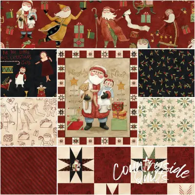 Naughty or Nice 1 Yard Bundle Red, 8pcs