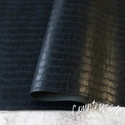 Navy Faux Crocodile Leather 5yds