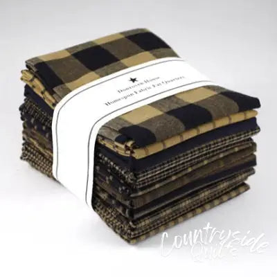 Navy Homespun Fat Quarter 12pcs