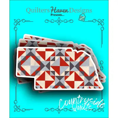 Nebraska Quilt Sticker 6pk