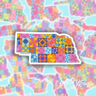 Nebraska State Quilt Stickers 6pk