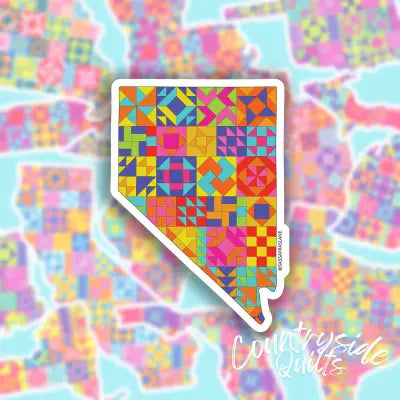 Nevada State Quilt Stickers 6pk