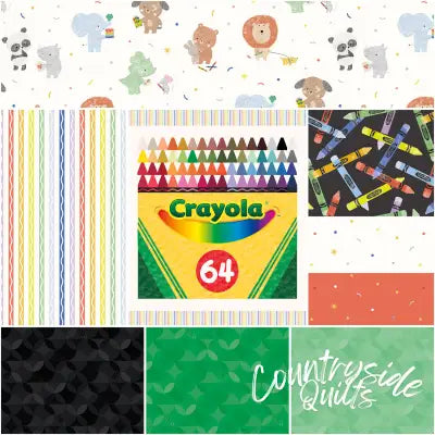 New Box of Crayons 1 Yard Bundle Cloud, 9pcs
