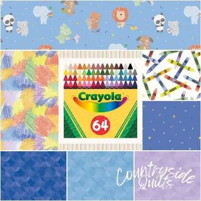 New Box of Crayons 1 Yard Bundle Sky, 8pcs