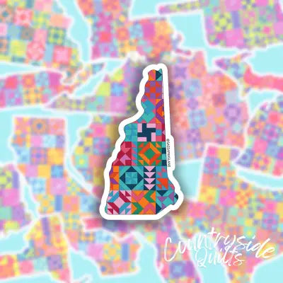 New Hampshire State Quilt Stickers 6pk
