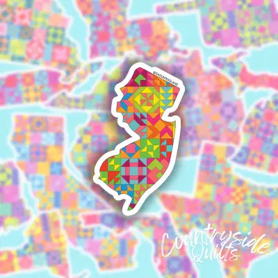 New Jersey State Quilt Stickers 6pk