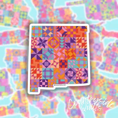 New Mexico State Quilt Stickers 6pk