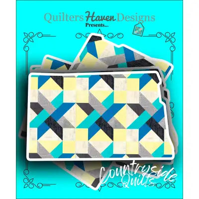 North Dakota Quilt Sticker 6pk