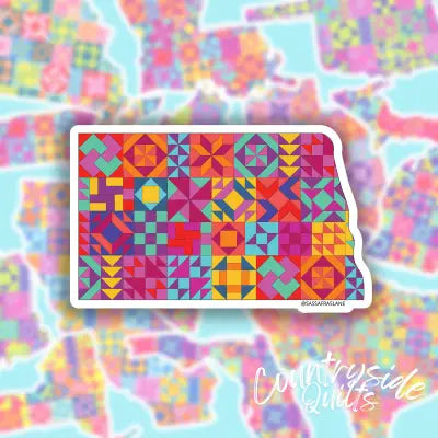 North Dakota State Quilt Stickers 6pk