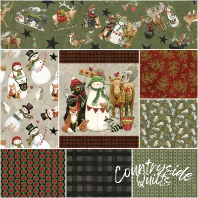 Northern Christmas 1 Yard Bundle Green, 8 Pcs.